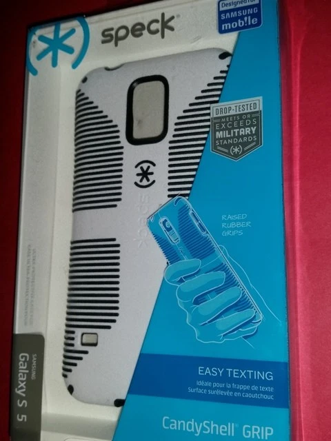NEW SPECK CandyShell GRIP Case, Samsung Galaxy S5, White / Black (+Temp Glass) - Image 2 of 4