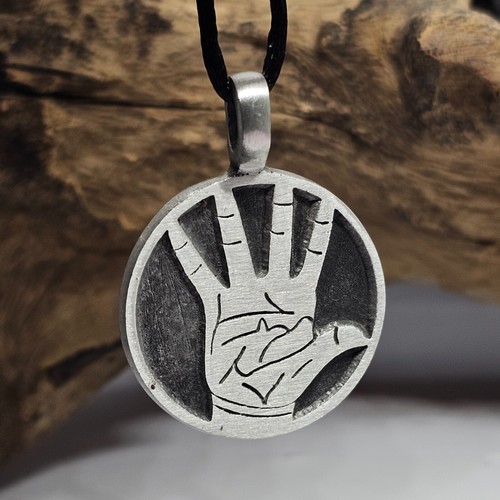 Hand of Fortune Pendant Pewter Amulet Palmistry Tarot Talisman Jewellery & Boxed - Picture 6 of 10