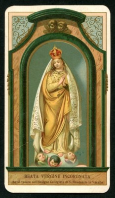 SANTINO 217b BEATA VIRGIN CROWNED VARALLO - HOLY CARD IMAGE PIOUS RELIGIOUS