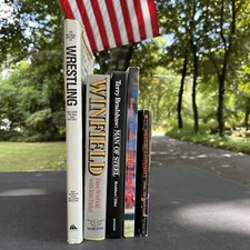 VINTAGE Lot of 5 Wrestling, Baseball, Football Sports Books