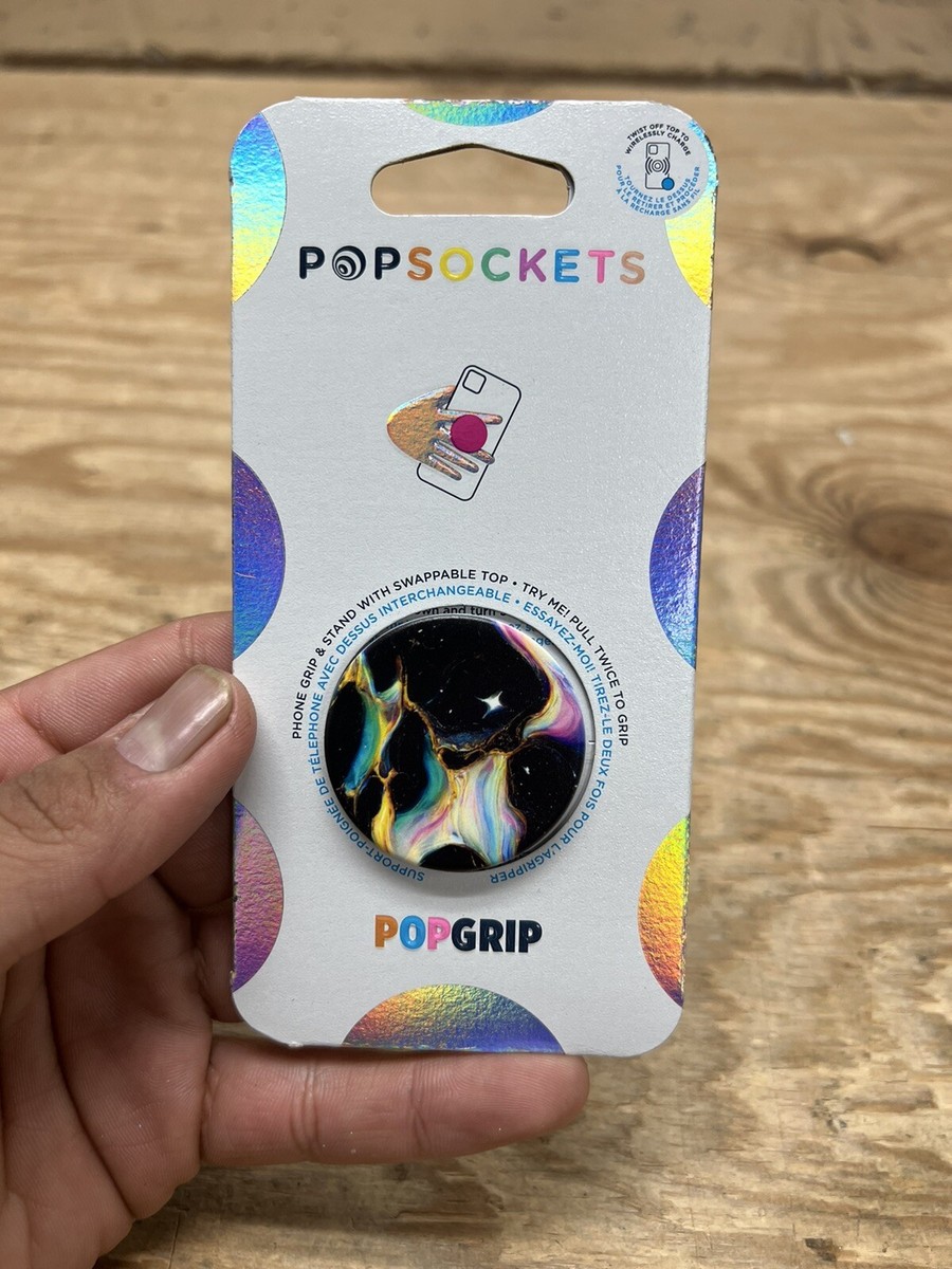 PopSockets Phone Grip Stand Electric Oil Slick POPGRIP Popsocket Swapable  Top