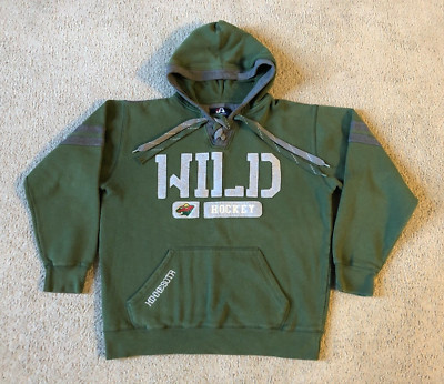 J. America Minnesota Wild Men's Embroidered Hooded Sweatshirt - Size Large