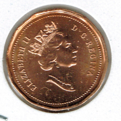 1991 Canadian Brilliant Uncirculated One Cent Elizabeth II Coin