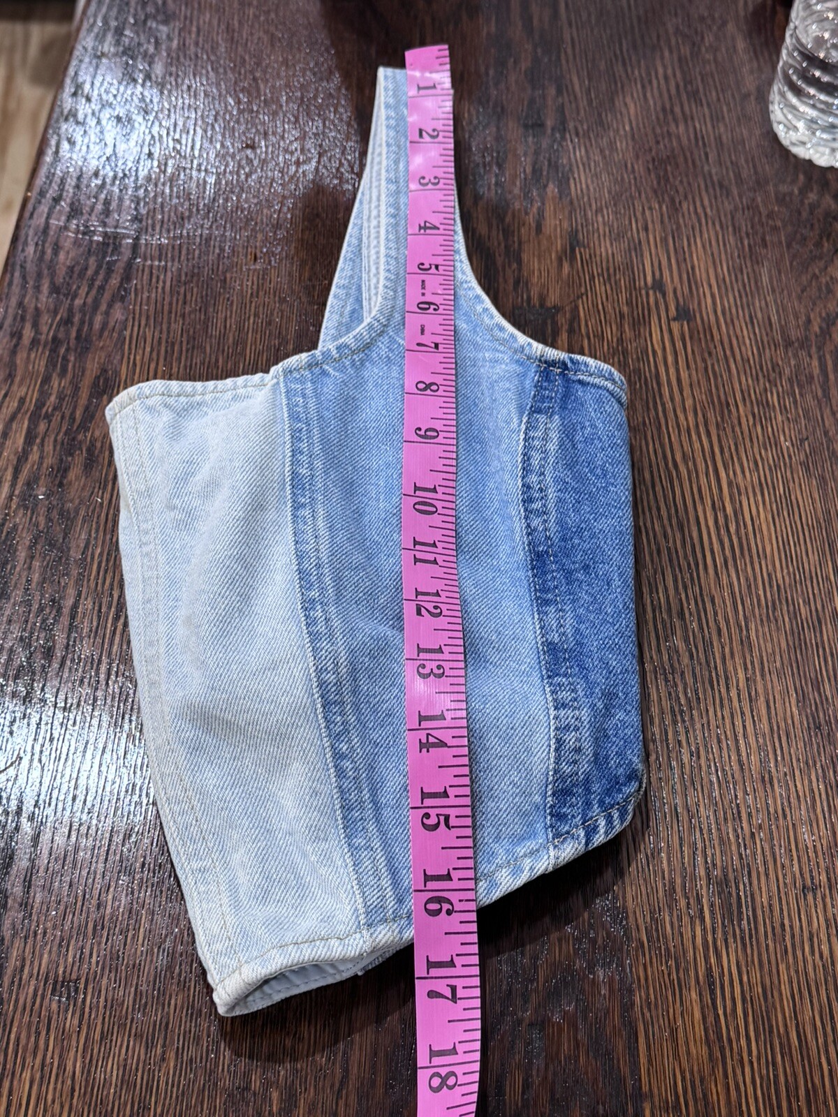 Patchwork Denim Cropped patchwork Sleeveless Halt… - image 6