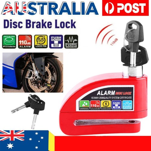 Motorcycle Alarm Disc Lock Motor Bike Brake Security Electric Rotor ...