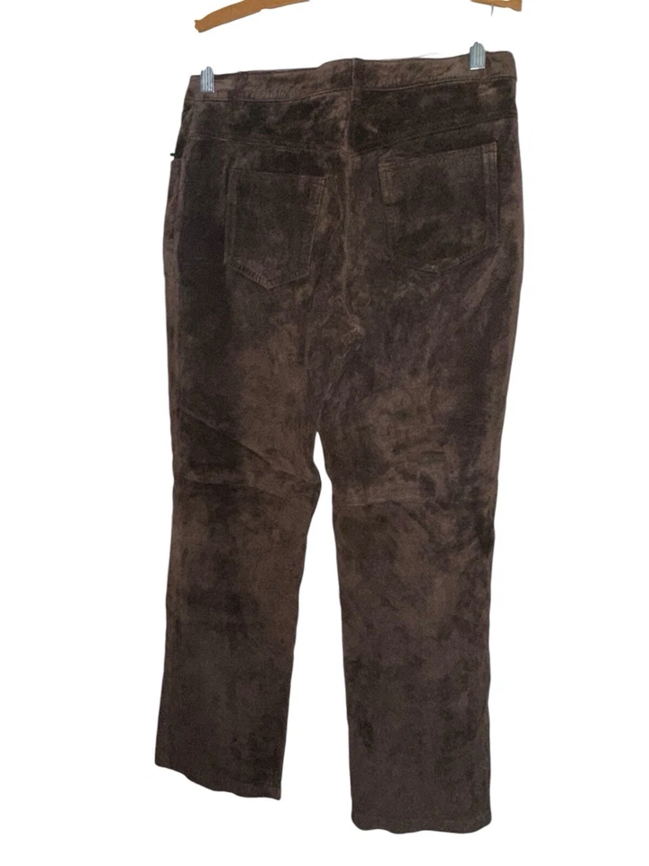 Pantalones vaqueros occidentales de gamuza de pierna recta Sutton Studio para mujer talla pequeña 10 marrón Foto 3 de 4