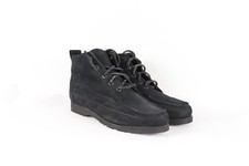 NOS Vintage 90s Womens Size 6.5 Suede Leather Lace Up Chukka Ankle Boots Black