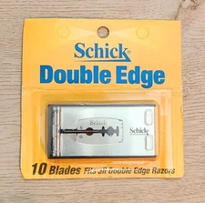 Vintage Schick Double Edge Safety Razor Blades ~ 1 Pack Of 10 ~ NEW