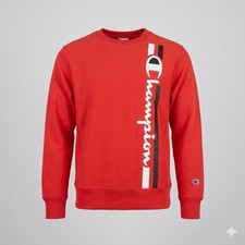 Champion Red Youth Medium Sweatshirt   Vertical Logo Stripe