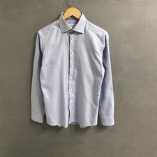 Men Eton shirt blue cotton 36/S/44