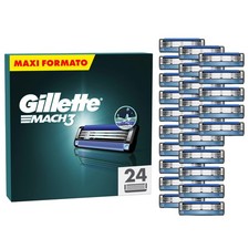 Mach3 Base 24 Lamette Di Ricambio Per Rasoio Barba Mach 3 Con Striscia