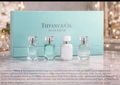 Tiffany Co Perfume Set Eau De Parfum Sheer white edition Iheer 1.0 each NEW 4.0