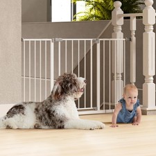 29.5  49.75" Extra Wide Baby Gate for Stairs, 30" Tall Walk Through Dog Gate f...