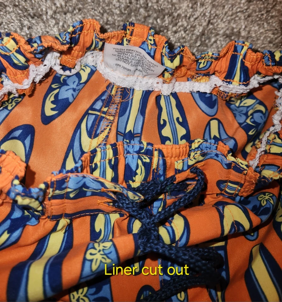 🌊 Bañador Flapdoodles Naranja Niños Talla 7 Forro Recortado Foto 3 de 3