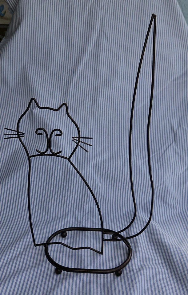 Iron Cat Paper Towel/Toilet Tissue Holder Dark Brown 17.5" High10" Wide 4.75" Dp - Image 3 of 4