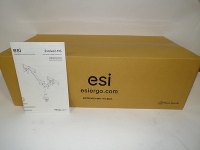 *New* ESI Evolve2-MS Dual Monitor Arm Black Desk Mount Evolve2-MS-V4-BLK (V5270)