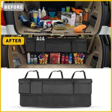 Black Backseat Trunk Organizer Hanging Car Organizer Trunk Cargo Storage For SUV