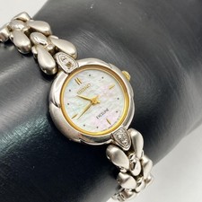 Seiko Exceline Quartz Mother of Pearl Dial Diamond Accent Watch Women