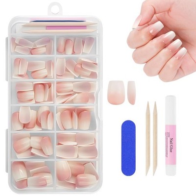 Pack of 120 False Nails Tips Set, French False Nails for Gluing, 12 Sizes,