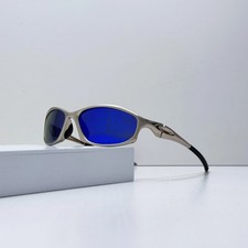 Oakley Hatchet X-Metal Silver Frame Blue Iridium Lens Polarized Sunglasses