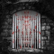 Creepy Cloth Door Curtains Bloody Hand Prints Halloween Decoration 2 PCS