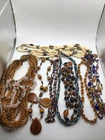 Vintage To Now Costume Jewelry Mostly Necklace Lot -Glass, Stone, Acrylic Beads-