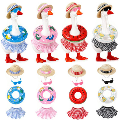 Summer Mini Bikini Goose Outfit Set for 7'' Magnetic Desktop Goose Statue Decor