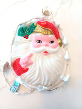 Vintage Santa Claus Face Light Up Christmas Window Decoration Retro Works
