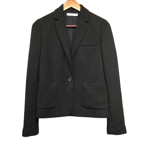 Vince Womens Black Blazer Jacket Size 6 Classic Single Button Front Capsule