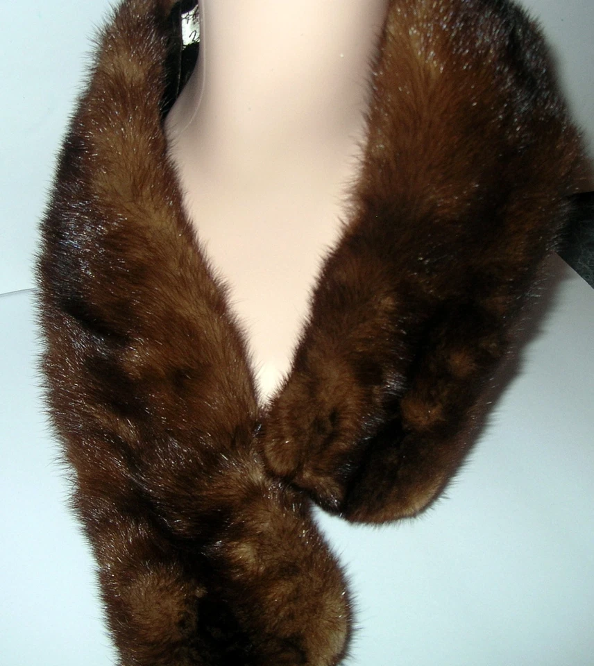 Sombrero vintage de visón rancho años 60 para damas con velo + bufanda de piel real de visón rancho Foto 2 de 4