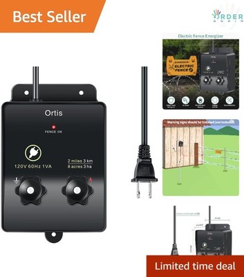 Electric Fence Energizer 2-Mile 8 Acres Carrier for Dogs Livestock Squirrels