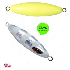 2pcs Eddie Bomb 450g Bluefin tuna Vertical Fast Sinking Torpedo ALL GLOW Silver