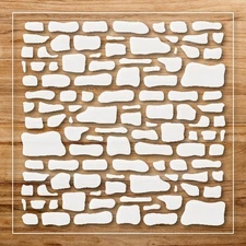 Abstract Arrangement Stones Pattern Wall Art Reusable Stencil - StencilAir