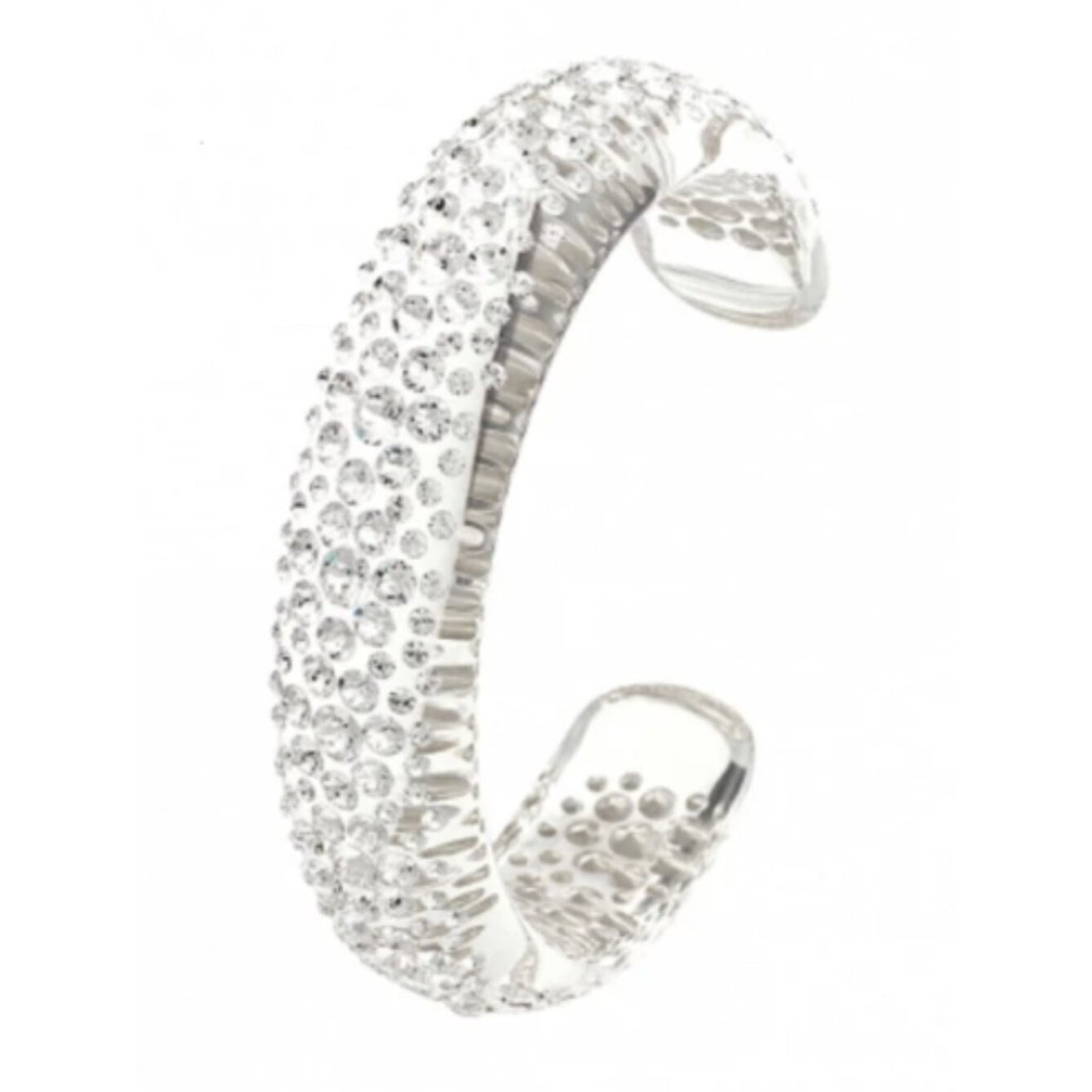 Italian Crystal Swarovski Embedded Clear Cuff Bracelet