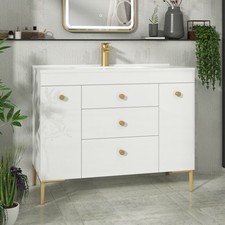 1000mm Freestanding Bathroom Vanity Unit Sink Storage Cabinet Ceramic Basin