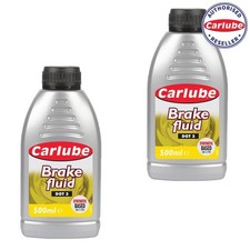 2x Carlube Synthetic Based DOT 3 Brake Fluid 500mL Braking System 0.5L BRF050