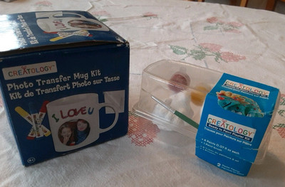 2 New Creatology Kits Photo Transfer Mug and Ready To Paint Plaster Dinosaurs