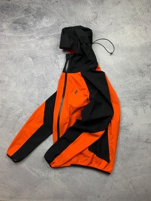 Men s Peak Performance Gore-Tex Waterproof Outdoor Jacket L Black Orange Ski