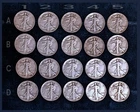 Liberty Walking Half Dollars - 90% Silver - Roll of 20 - Dates 1934-45 - FV $10
