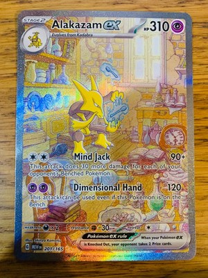 NEAR MINT! Alakazam ex (201/165) S&V 151 Special Illustration Rare Pokemon Karte!