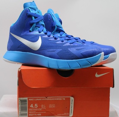 Nike Zoom HYPER QUICKNESS Basketball Shoes NEW IN BOX BLUE SZ 4.5 (GS); WMNS 6