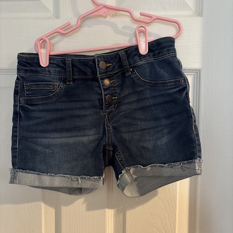 Hippie Girl Denim Shorts, Dark Wash, Size 12, Regular Rise Midi