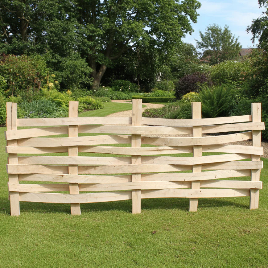 Split Hazel Wattle Hurdle Fence Panel (Width: 6ft, Height: 2ft)