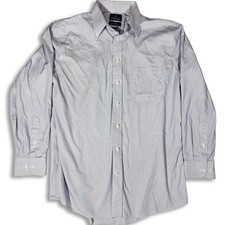 Stafford Travel Performance Long Sleeve Striped Dress Shirt Mens 16 1/2