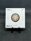1913-S 90% Silver Barber Dime (VF Condition) Low Mintage!