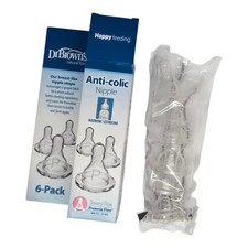 Dr. Brown's Natural Flow Preemie Bottle Nipples 6 Pack Open Box Sealed Nipples