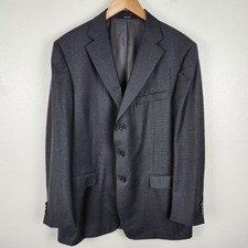 Ermenegildo Zegna 100 Wool Dark Gray Blazer Surgeons Cuff Men 54R Made in Italy