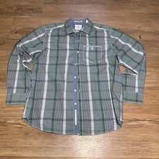 Tommy Bahama Flannel Shirt Mens XLarge Plaid Long Sleeve Button Green
