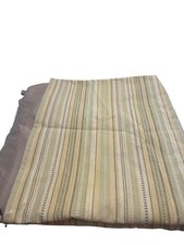 Striped Fabric Shower Curtain 72x72 Beige Green Yellow Includes Detachable Liner