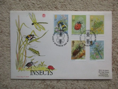 1985 INSECTS STUART FIRST DAY COVER, LONDON SW H/S